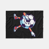 Funny Dabbing Soccer Ball Cartoon Srt Gift Kids Bo Fleece Deken (Voorkant (Horizontaal))