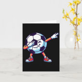 Funny Dabbing Soccer Ball Cartoon Srt Gift Kids Bo Kaart (Gele Bloem)