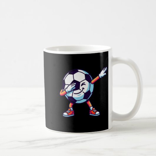 Funny Dabbing Soccer Ball Cartoon Srt Gift Kids Bo Koffiemok (Rechts)