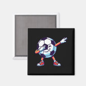 Funny Dabbing Soccer Ball Cartoon Srt Gift Kids Bo Magneet (Voorkant / Achterkant)