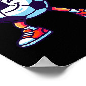 Funny Dabbing Soccer Ball Cartoon Srt Gift Kids Bo Poster (Hoek)