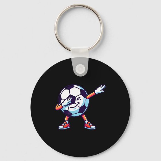 Funny Dabbing Soccer Ball Cartoon Srt Gift Kids Bo Sleutelhanger (Voorkant)