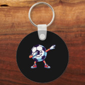 Funny Dabbing Soccer Ball Cartoon Srt Gift Kids Bo Sleutelhanger (Voorkant)