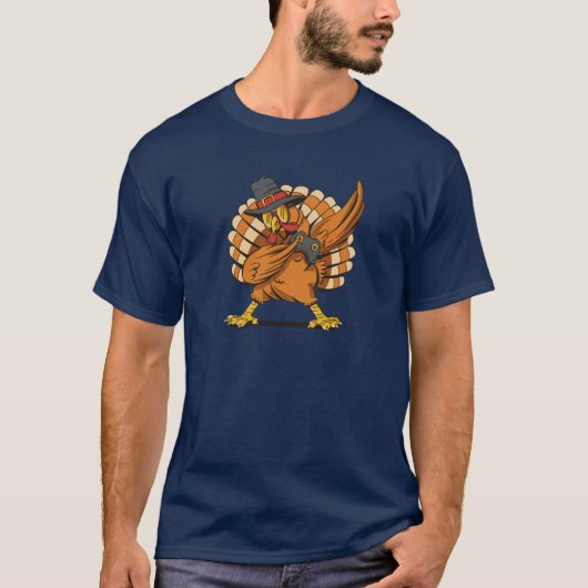 Funny Dabbing Turkey Holding A Joystick Thanksgivi T-shirt (Voorkant)