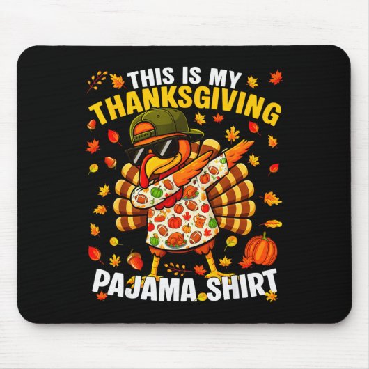 Funny Dabbing Turkey Thanksgiving Pajamas Pjs Srts Muismat (Voorkant)