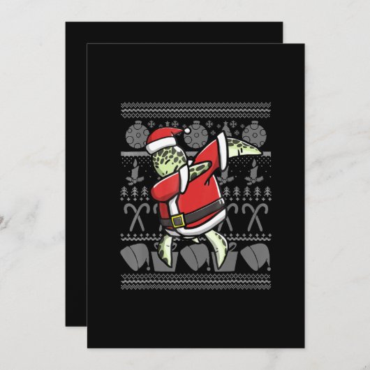 Funny Dabbing Turtle Pet Ugly KerstHolloween Save The Date (Voorkant / Achterkant)