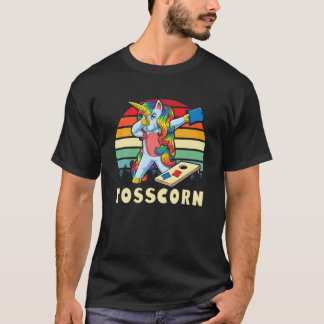 Funny Dabbing Unicorn Cornhole Girls Corn Hole Uni T-shirt