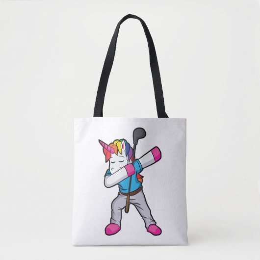 Funny Dabbing Unicorn Golfer Gift Golf Tote Bag (Voorkant)