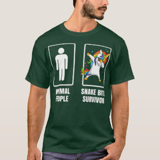 Funny Dabbing Unicorn Snake Bite Survivor Humor T-shirt