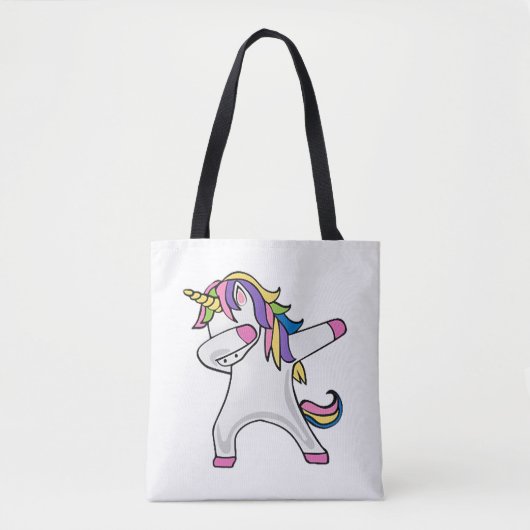 Funny Dabbing Unicorn Tote Bag (Voorkant)