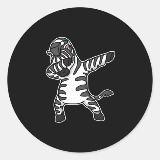 Funny Dabbing Zebra Dab Dance Stripe Lover Gift Ronde Sticker (Voorkant)