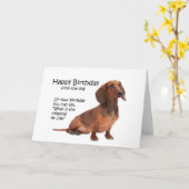 Funny Dachshund Birthday Card Kaart (Gele Bloem)