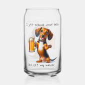 Funny Dachshund Blikvorm Glas (Voorkant)