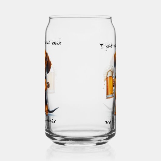 Funny Dachshund Blikvorm Glas (Rechts)