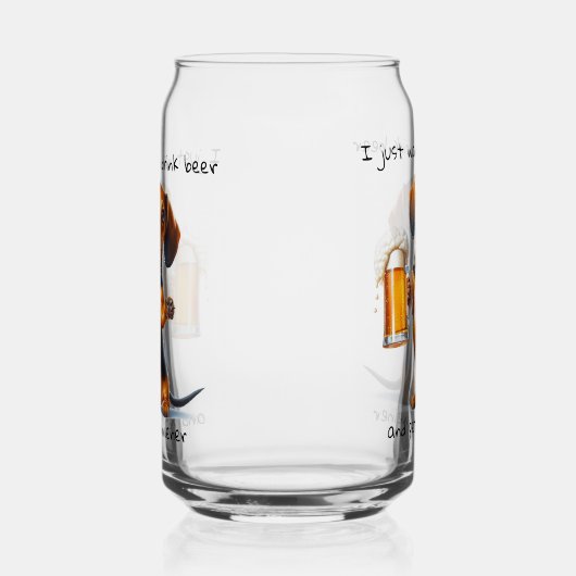 Funny Dachshund Blikvorm Glas (Links)
