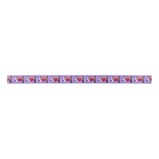 Funny Dachshund Bride en Groom Wedding Ribbon Satijnen Lint (Voorkant)