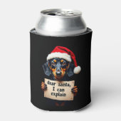 Funny Dachshund Christmas Dear Santa I Can Explain Blikjeskoeler (Blikje Voorkant)
