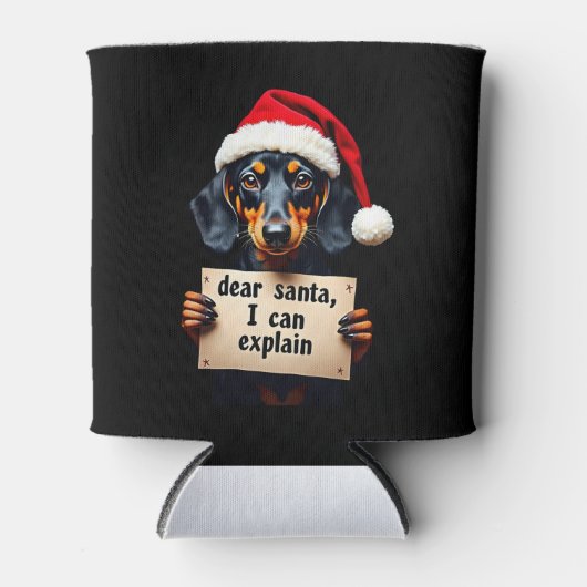 Funny Dachshund Christmas Dear Santa I Can Explain Blikjeskoeler (Voorkant)