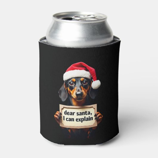 Funny Dachshund Christmas Dear Santa I Can Explain Blikjeskoeler (Blikje Voorkant)