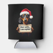 Funny Dachshund Christmas Dear Santa I Can Explain Blikjeskoeler (Voorkant)
