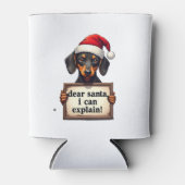 Funny Dachshund Christmas Dear Santa I Can Explain Blikjeskoeler (Voorkant)