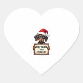 Funny Dachshund Christmas Dear Santa I Can Explain Hart Sticker (Voorkant)