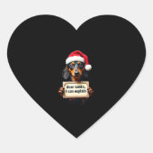 Funny Dachshund Christmas Dear Santa I Can Explain Hart Sticker (Voorkant)