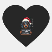 Funny Dachshund Christmas Dear Santa I Can Explain Hart Sticker (Voorkant)