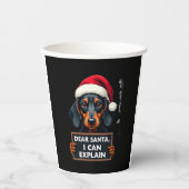Funny Dachshund Christmas Dear Santa I Can Explain Papieren Bekers (Voorkant)