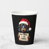 Funny Dachshund Christmas Dear Santa I Can Explain Papieren Bekers (Voorkant)