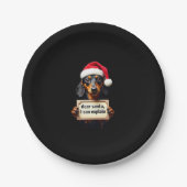 Funny Dachshund Christmas Dear Santa I Can Explain Papieren Bordje (Voorkant)