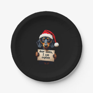 Funny Dachshund Christmas Dear Santa I Can Explain Papieren Bordje