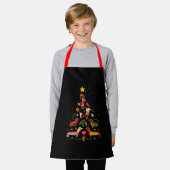 Funny Dachshund Christmas Tree Schort (Gedragen)