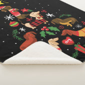 Funny Dachshund Christmas Tree Sherpa Deken (3/4)
