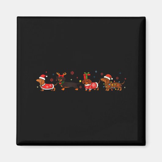 Funny Dachshund Christmas Weenie Dog Lover Cute Me Magneet (Voorkant)