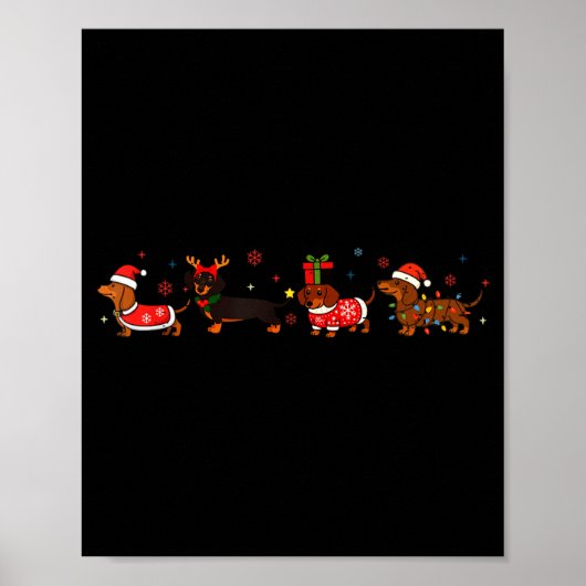 Funny Dachshund Christmas Weenie Dog Lover Cute Me Poster (Voorkant)
