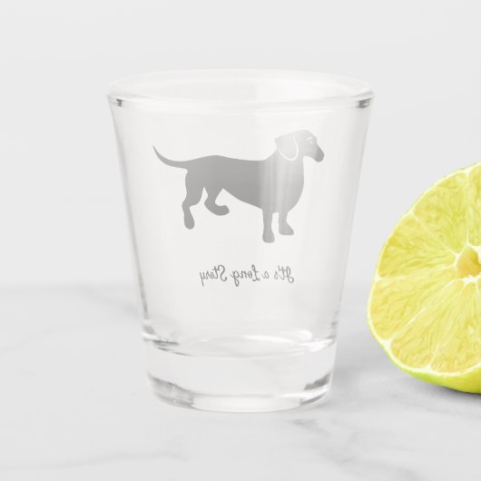 Funny Dachshund Custom Text Shot Glas (Achterkant)