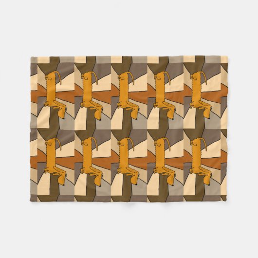 Funny Dachshund Dog Abstract Fleece Blanket (Voorkant (Horizontaal))