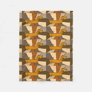 Funny Dachshund Dog Abstract Fleece Blanket Deken