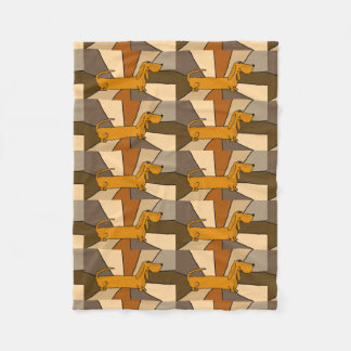 Funny Dachshund Dog Abstract Fleece Blanket Deken