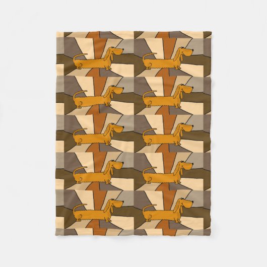 Funny Dachshund Dog Abstract Fleece Blanket Deken (Voorkant)