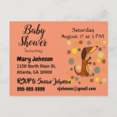 Funny Dachshund Dog Baby shower Uitnodiging Briefkaart (Voorkant)