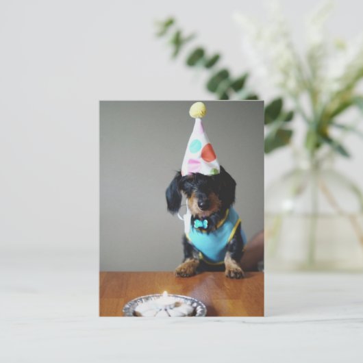 Funny Dachshund Dog Birthday Card Briefkaart (Staand voorkant)