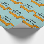 Funny Dachshund Dog Birthday Gift Wrap Cadeaupapier (Hoek)