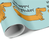 Funny Dachshund Dog Birthday Gift Wrap Cadeaupapier (Rol Hoek)