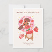 Funny Dachshund Dog Christmas  Feestdagenkaart (Voorkant)