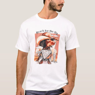 Funny Dachshund Dog Cowboy Pet Reach Sky Western P T-shirt
