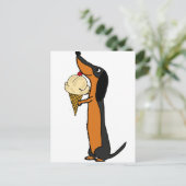 Funny Dachshund Dog Eating Ice Cream Briefkaart (Staand voorkant)