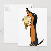 Funny Dachshund Dog Eating Ice Cream Briefkaart (Voorkant / Achterkant)