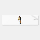 Funny Dachshund Dog Eating Ice Cream Bumpersticker (Voorkant)